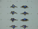 WOMEN GIRLS RINGS PLATED LAB CREATED GEMMED RINGS/