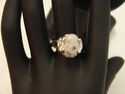 WOMEN GIRLS RINGS STONE PLATINUM PLATED RING GENUI