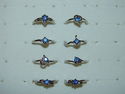 WOMEN GIRLS RINGS PLATED LAB CREATED GEMMED RINGS/