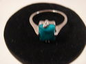 WOMEN GIRLS RINGS STONE PLATINUM PLATED RING GENUI