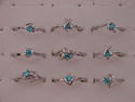WOMEN GIRLS RINGS PLATED LAB CREATED GEMMED RINGS/
