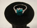WOMEN GIRLS RINGS STONE PLATINUM PLATED RING GENUI