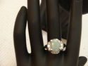 WOMEN GIRLS RINGS STONE PLATINUM PLATED RING JADE