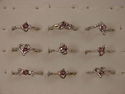 WOMEN GIRLS RINGS PLATED LAB CREATED GEMMED RINGS/