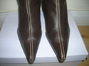 LADIES BROWN LEATHER STILLETO HEELED BOOTS SIZE 6/