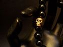 Black Onyx Large Skull Bracelet Chrome Baby Hearts