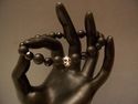 Onyx sterling silver skull staggered bracelet  bab