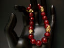 Skull bracelet red jade baby chrome king hearts