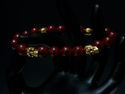 Skull bracelet red jade baby chrome king hearts