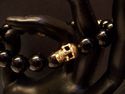 Black Onyx Large Skull Bracelet Chrome Baby Hearts