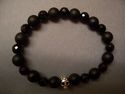 Onyx sterling silver skull staggered bracelet  bab