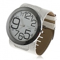  Exquisite Womage Wide Leather Band Quartz Watch w