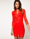 Women Elegant Sexy Lace Black / White 3/4 Sleeves 