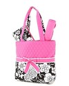 QUILTED FLORAL MONOGRAMMABLE 3PC DIAPER BAG  QNF11