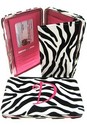 NEW TRENDY ZEBRA PRINT FLAT WALLET WITH INITIAL D 