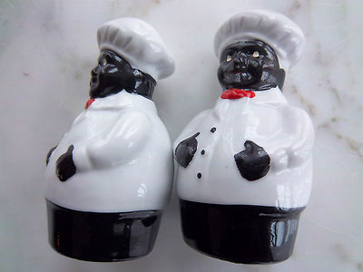 Black Chef Salt Pepper Shaker