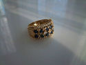 Diamond & Sapphire Wedding Ring 14K Yellow Gold St