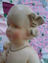 Chalkware Piano Baby Figurine with Teddy Bear