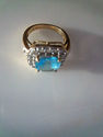10K Gold Ring Blue Topaz Gemstone for  Repair or R