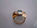 Blue Topaz & Amethyst Solid 14K Gold 3-Stone Every
