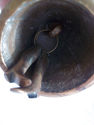 Crinoline Lady Figural Brass Bell w Legs & Feet Ri