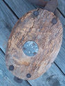 Maritime Pulley Antique WOOD & CAST IRON SHIP'S PU