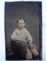 1800's TIN TYPE Hand Tinted with Pink Lips & Cheek