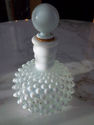 Stunning Hob Nail Clear & White Milk Glass Perfume