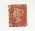 Great Britian One Penny Red used Stamp -{ QV SG43 