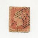 Great Britian One Penny Red used Stamp -{ QV SG43 