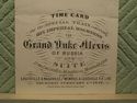 1872 Grand Duke Alexis Special Train RailRoad 'Tim