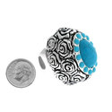 Blue Silver Dome Ring