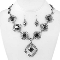 Antique Diamond Shape Necklace Silver