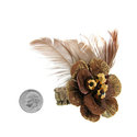 Bronze Flower Feather Ring
