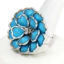 Flower Ring Blue/Silver
