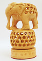 Handmade Wooden Undercut Jali Ball Elephant