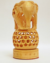 Handmade Wooden Undercut Jali Ball Elephant