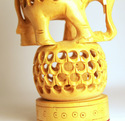 Handmade Wooden Undercut Jali Ball Elephant