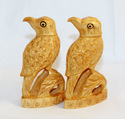 Handmade Wooden Solid Birds Pair