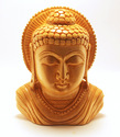Handmade Wooden Buddha Medidating Statue Bust