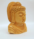 Handmade Wooden Buddha Medidating Statue Bust