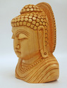 Handmade Wooden Buddha Medidating Statue Bust