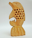 Handmade Wooden Undercut/Jali Cut Dolphin on Rock