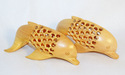Handmade Wooden Sleeping Dolphin Pair Jali Cut/Car