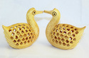 Handmade Wooden Jali Cut Ducks Pair