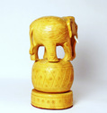 Handmade Wooden Ball Elephant Carving