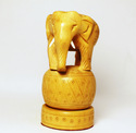 Handmade Wooden Ball Elephant Carving