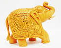 Handmade Wooden Saluting Pineapple Decorated Eleph