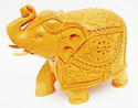 Handmade Wooden Saluting Pineapple Decorated Eleph