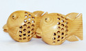 Handmade Wooden Fish Pair Jali Cut/Carved/Handcraf